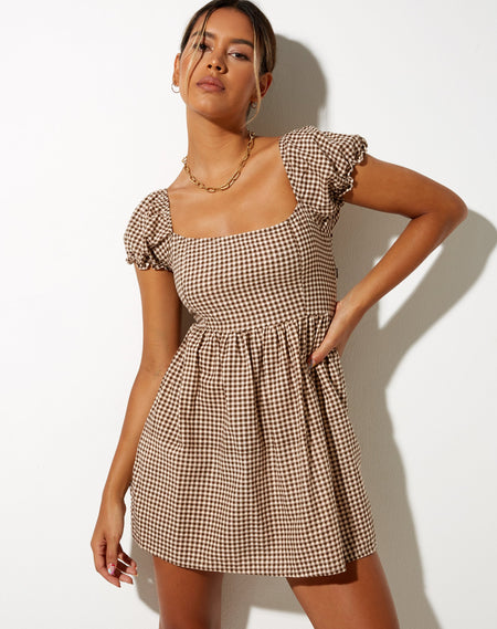 Wray Top in Mini Gingham