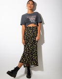 Sayan Maxi Skirt in Buttercup Black and Yellow