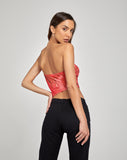 Sayunda Bandeau Top in Rose Petal Red