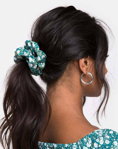 Scrunchie in Floral Field Green