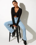 Image of Seam Flare Jeans in Light Wash