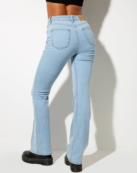 Image of Seam Flare Jeans in Light Wash