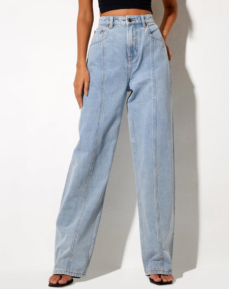 Retro Pocket Flare Jeans in Super Light Wash