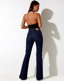 Image of Seam Split Jeans in Indigo Blue