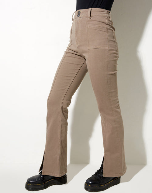 Image of Seam Split Jeans in Burnt Olive