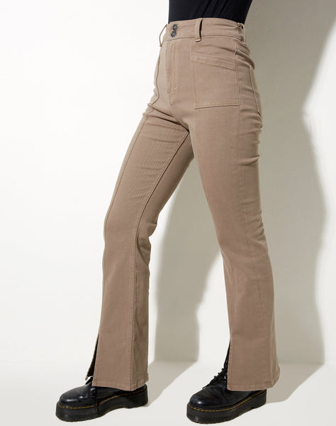 Image of Seam Split Jeans in Burnt Olive