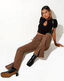 Image of Seam Split Jeans in Rich Brown