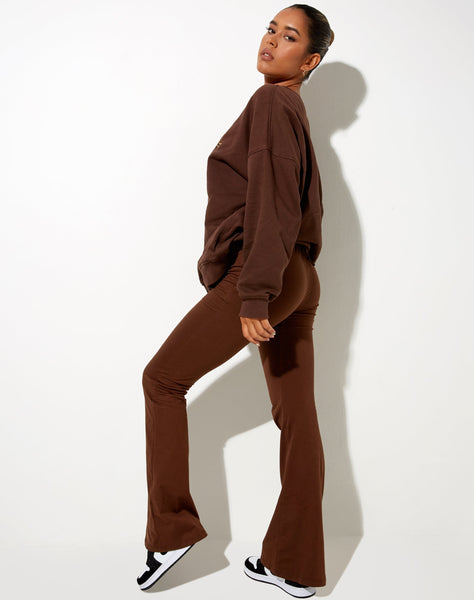 Image of Sekar Flare Trouser in Cocoa