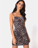 Sekina Dress in Velvet Brown Leopard