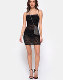 Saleh Dress in Animal Black Net