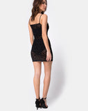 Saleh Dress in Animal Black Net