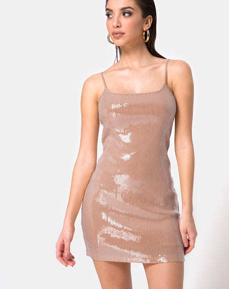 Selana Bodycon Dress in Acid Snake Clear Sequin