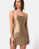 Selah Bodycon Dress in Nylon Gold