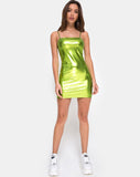 Selah Dress in Metallic Green