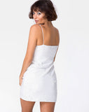 Selah Tube Dress in Matte Fishcale Sequin White