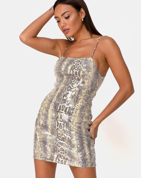 Cecile Dress in Velvet Opal Shine Sequin