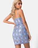 Seleh Bodycon Dress in 90's Check with Clear Sequin