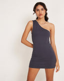 image of Senada One Shoulder Mini Dress in Ocean Storm