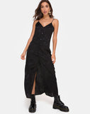 Image of Senia Dress in Satin Rose Black