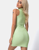 Senja Bodycon Dress in Rib Pastel Lime