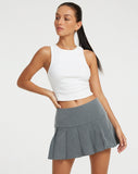 image of Senona Mini Skirt in Pinstripe Grey