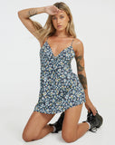 image of Senora Mini Dress in Floral Field Navy