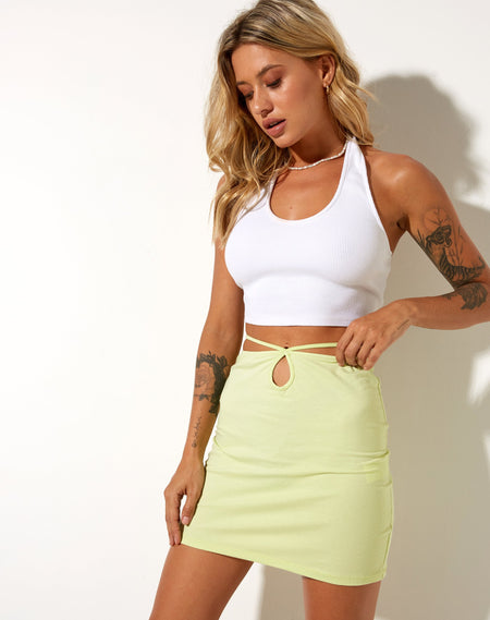 Harpy Midi Skirt in Rib Star White