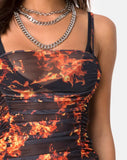 Seruchi Mini Dress in Fire Mesh