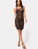 Seruchi Dress in Leopard Mesh