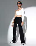 Image of MOTEL X OLIVIA NEILL Sesaot Flare Trouser in Crepe Black