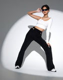 Image of MOTEL X OLIVIA NEILL Sesaot Flare Trouser in Crepe Black