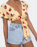 Shae Crop Top in Falling Rose Yellow