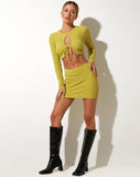 image of Shakara Long Sleeve Top in Bubble Jersey Olive Oil