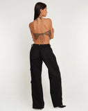 image of Shaman Halterneck Butterfly Top in Cheetah Brown