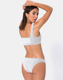 Shani Bikini Bottom in Crinkle Rib White