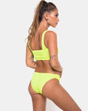 Shani Bikini Bottom in 80's Crinkle Sour Lime