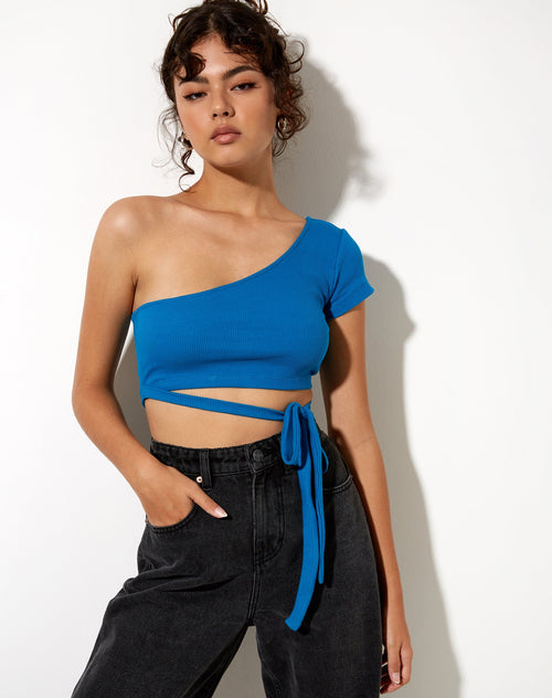 Image of Shanon Crop Top in Rib Aqua