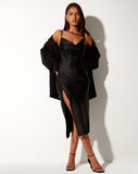 Image of Shantique Midi Dress in Satin Black