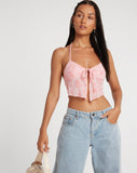 image of Shara Crop Top in Butterfly Pink Flock