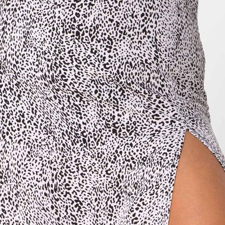 Shayk Midi Skirt in Leo Spot Black and White