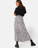 Shayk Midi Skirt in Leo Spot Black and White