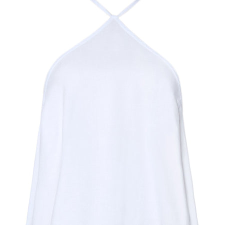Shea Halter Swing Crop Top in White