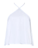 Shea Halter Swing Crop Top in White
