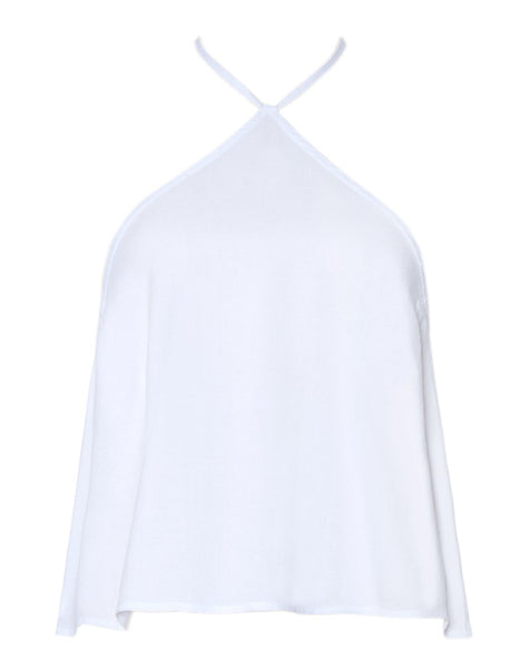Shea Halter Swing Crop Top in White