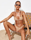 Image of Farida Bikini Bottom in Small Flower Brown