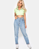 Shen Crop Top in Rib Pastel Lime