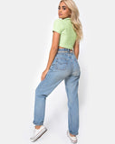 Shen Crop Top in Rib Pastel Lime