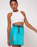 Shenka Mini Skirt in Satin Bright Azure