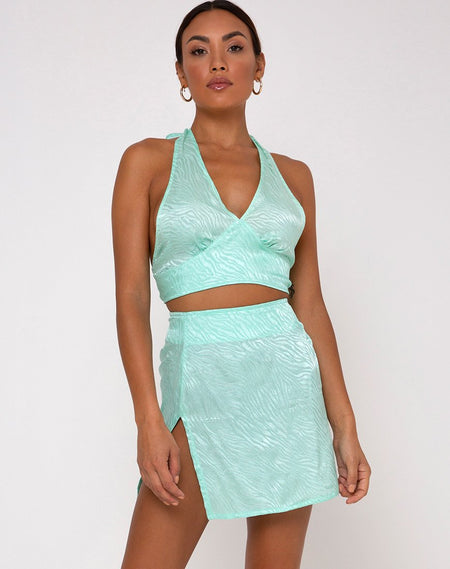 Sheny Mini Skirt in Sage Daisy