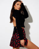 Image of Shenka Mini Skirt in Cherries Black